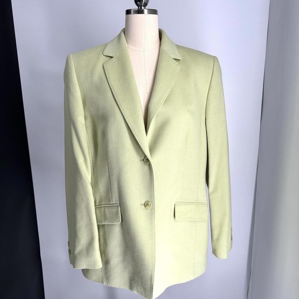 Basler German Wool Blend Lightweight Structured Blazer Jacket Green Sz 34 S- M